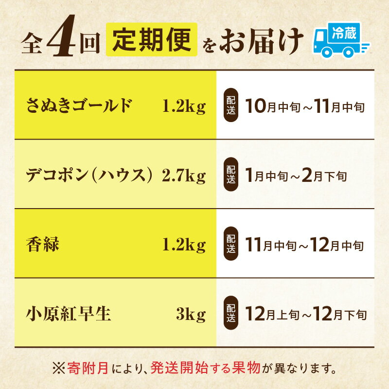 【ふるさと納税】季節の恵み4回定期便D 果物 フルーツ 青果 青果物 デザート スイーツ 果実 旬 季節 旬の果物 季節の果物 生鮮食品 生鮮 贈答 贈り物 ギフト プレゼント おすそ分け ご褒美 人気 グルメ お取り寄せ 特産品 特産 国産 香川県 三木町 サムネイル2