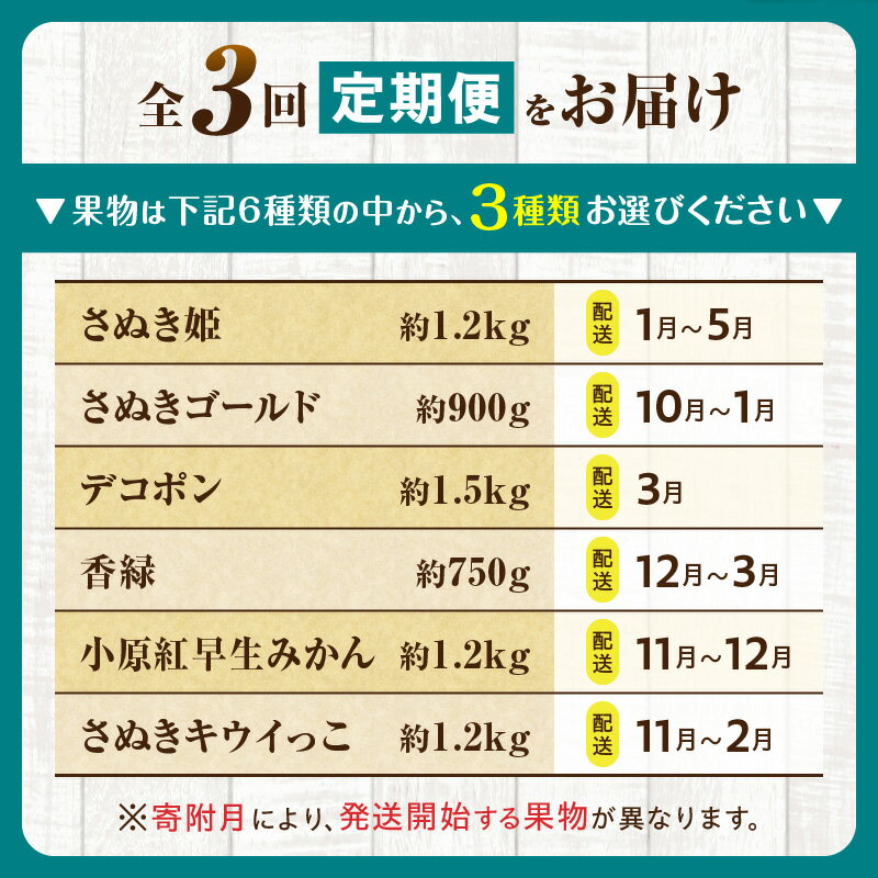 【ふるさと納税】＼選べる組み合わせ／とれたて果物 3回定期便 果物 フルーツ 果物定期便 フルーツ定期便 定期便 3回 いちご キウイ デコポン ゴールドキウイ みかん 濃厚 旬の果物 定期 人気 おすすめ 贈答 贈り物 青果物 糖度 香川県 三木町 送料無料 サムネイル2