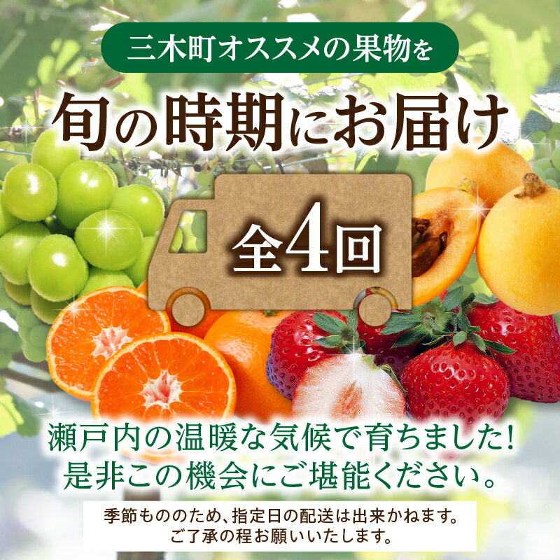 【ふるさと納税】さぬき旬のフルーツお楽しみ 4回定期便 果物 フルーツ 青果 青果物 いちご びわ みかん シャインマスカット さぬきひめ 小原紅早生みかん マスカット なつたより 旬の果物 季節の果物 贈答 贈り物 ギフト 化粧箱 取り寄せ 香川県 三木町 送料無料 サムネイル2