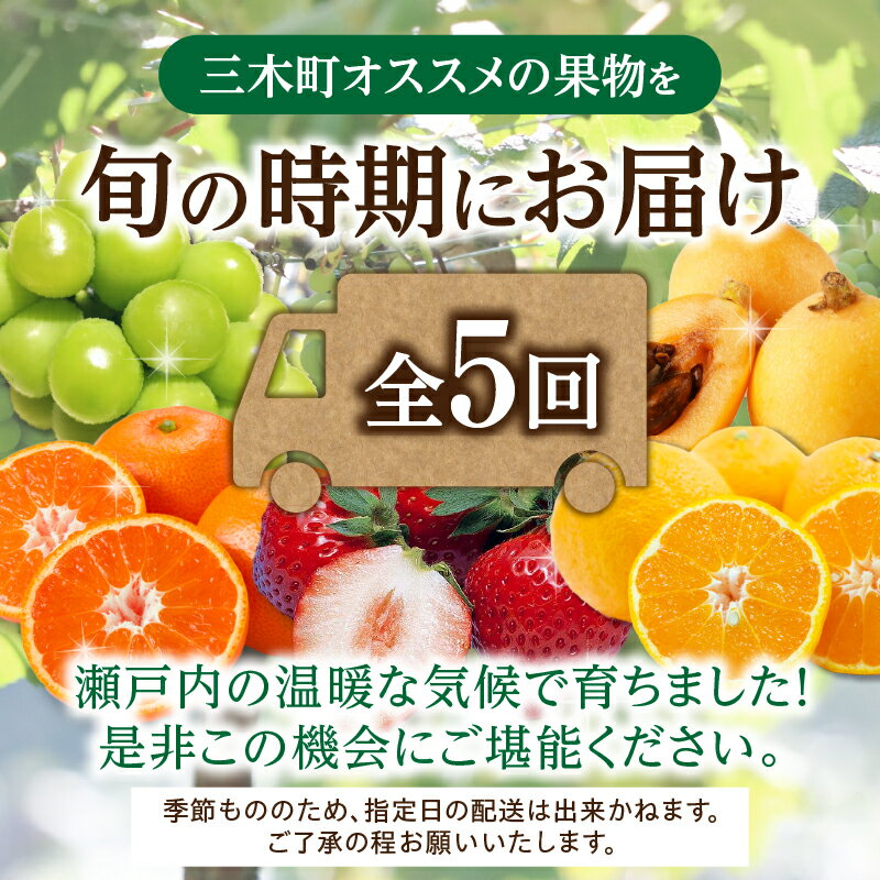 【ふるさと納税】さぬき旬のフルーツ満足 5回定期便 果物 フルーツ 青果 青果物 いちご みかん シャインマスカット びわ さぬきひめ 小原紅早生みかん マスカット なつたより 不知火 旬の果物 季節の果物 贈答 贈り物 ギフト 化粧箱 取り寄せ 香川県 三木町 送料無料 サムネイル2