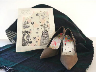 （世界で1つ！オリジナルインソールお作りします！）グラフィック・インソール　SOKO　セットC（セット内容）　オリジナルデザイン1個＋既製デザイン1個セット〔提供：日本ケミフェルト株式会社〕★コルク★抗菌★防臭★調湿★クッション性★エコ素材