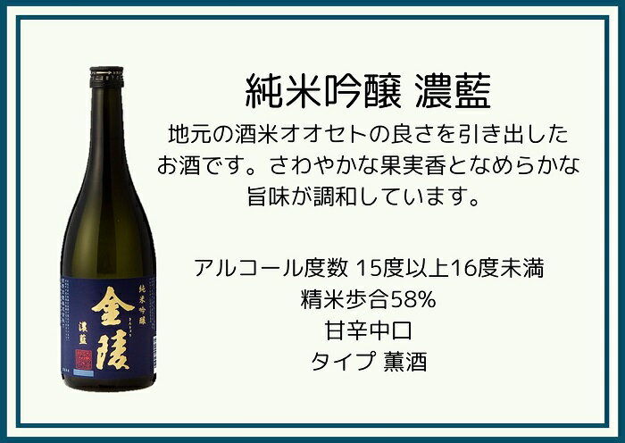 【ふるさと納税】NIPPON COLORS 720ml 4本セット（提供：西野金陵株式会社）★吟醸★純米吟醸★特別純米★本醸造★金陵★日本酒 サムネイル3