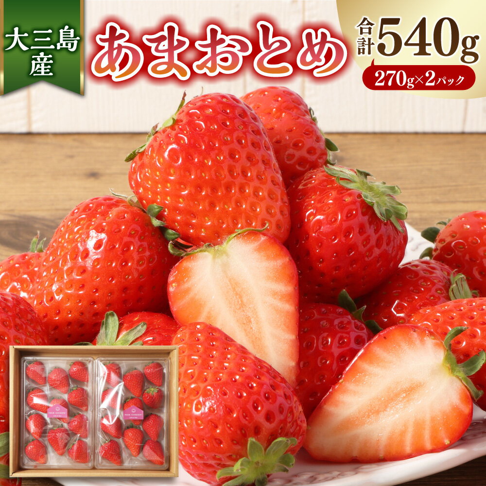 大三島産 あまおとめ 約270g×2パック 計約540g 苺 いちご イチゴ ベリー 果物 フルーツ デザート お取り寄せ 国産 愛媛県 冷蔵 送料無料【2026年1月上旬-5月下旬発送予定】(507)