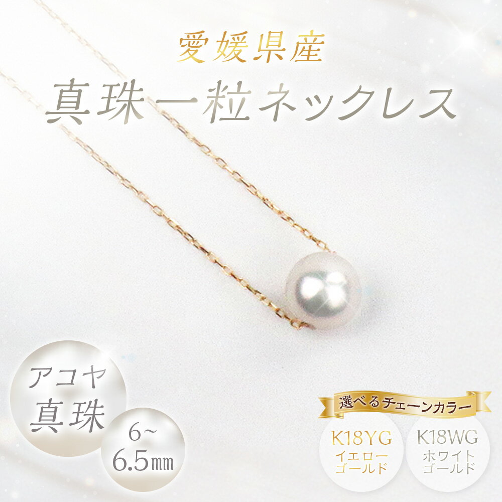 【ふるさと納税】真珠 一粒 ネックレス 6.0-6.5mm 〈選べるカラー〉K18YG / K18WG 本真珠 パール アコヤ真珠 アクセサリー ジュエリー K18 ゴールド イエローゴールド ホワイトゴールド 小豆チェーン 製品保証書付き 愛媛県 送料無料(856)(857) サムネイル2
