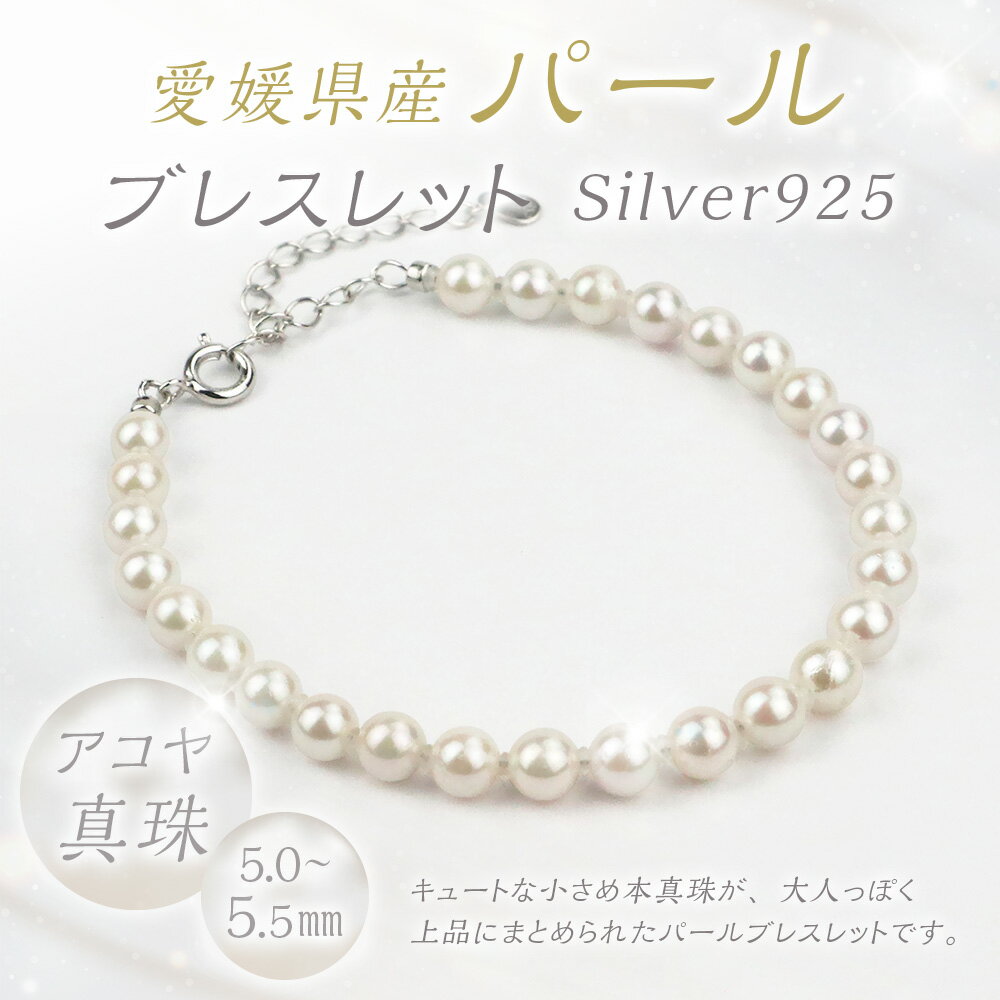 【ふるさと納税】パール ブレスレット 5.0-5.5mm Silver925 アジャスター付 60000円 6万円 真珠 本真珠 アコヤ真珠 アクセサリー ジュエリー シルバー 925 ホワイト シンプル おしゃれ 上品 製品保証書付き 日本製 愛媛県 送料無料 (863) サムネイル2