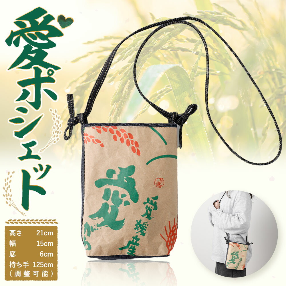 【ふるさと納税】愛ポシェット 1点 高さ21cm×幅15cm×底6cm×持ち手約125cm ポシェット バッグ デニムバッグ 男女兼用 レディース メンズ デニム 内ポケット 肩掛け 小さめ ミニバッグ 斜め掛け アップサイクル ファッション 雑貨 送料無料(581) サムネイル2