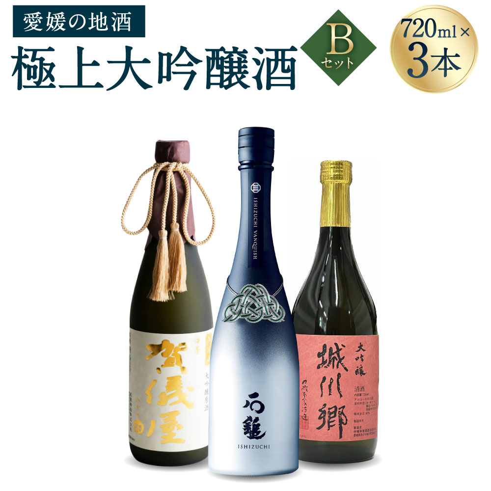 極上大吟醸酒 Bセット 720ml×3本 飲み比べ 飲みくらべ 日本酒 大吟醸 お酒 酒 さけ 地酒 高級 ハイクラス 送料無料 (072-1)