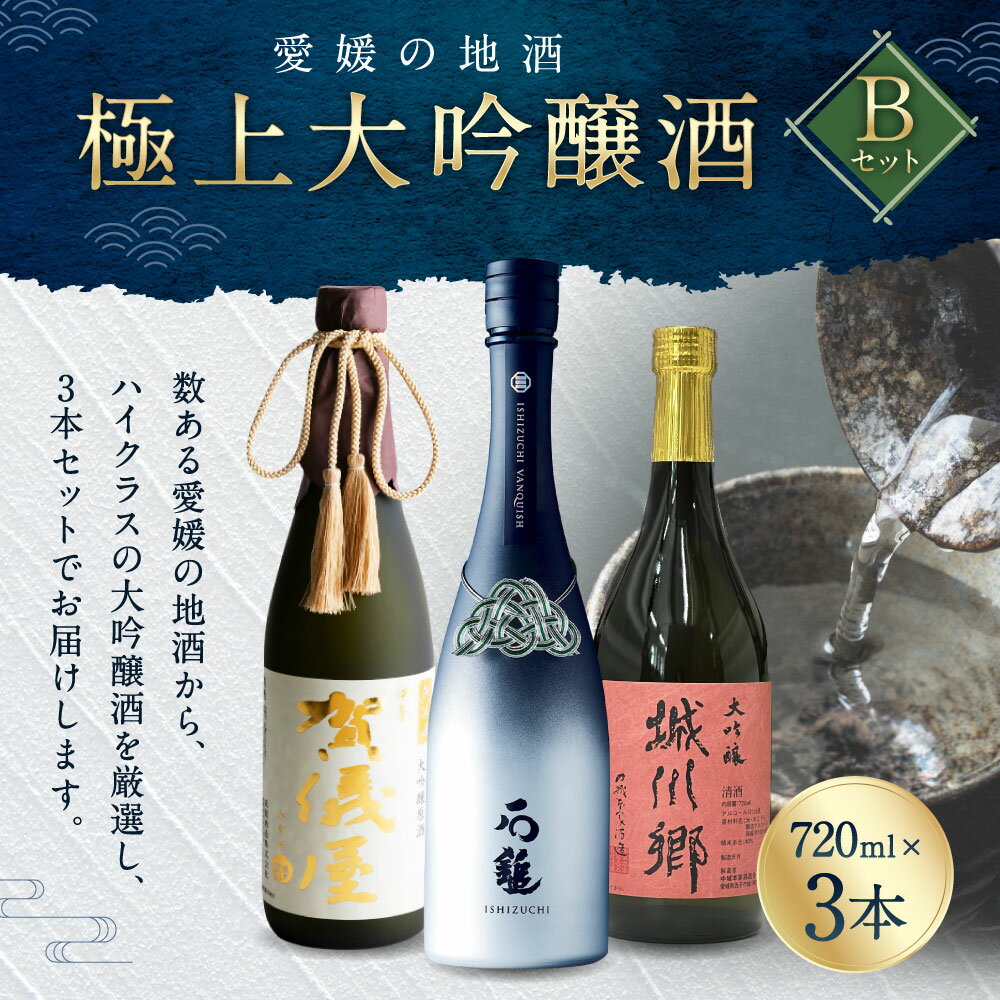 【ふるさと納税】極上大吟醸酒 Bセット 720ml×3本 飲み比べ 飲みくらべ 日本酒 大吟醸 お酒 酒 さけ 地酒 高級 ハイクラス 送料無料 (072-1) サムネイル2