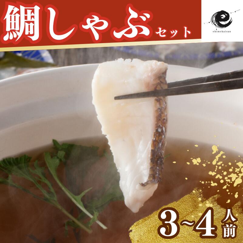 愛媛県産　真鯛のだしで食べるしゃぶしゃぶ鍋セット【V002200】愛媛の真鯛　瀬戸内海産　鍋　しゃぶしゃぶ 　ご当地名物　ご当地グルメ　愛媛県今治産　愛媛名物　今治名物　愛媛海産　鯛めし　セット