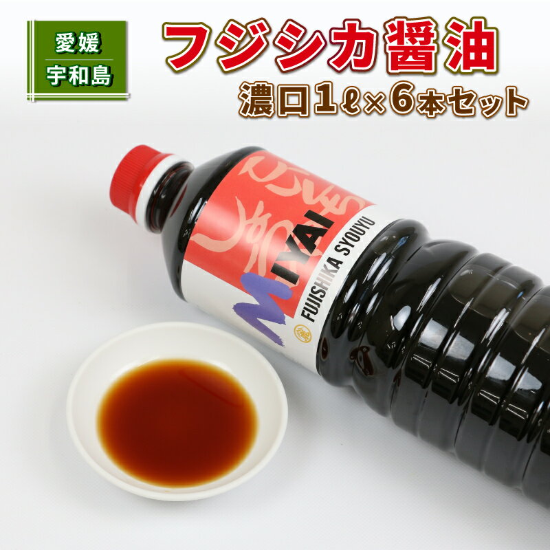 ＼10営業日以内発送／ しょうゆ 濃口 フジシカ 醤油 1L×6本 セット 計 6L 宮居醤油店 発酵調味料 調味料 濃口醤油 大豆 調味料 加工品 こいくち 料理 常温 保存 料理 国産 愛媛 宇和島 J012-122001