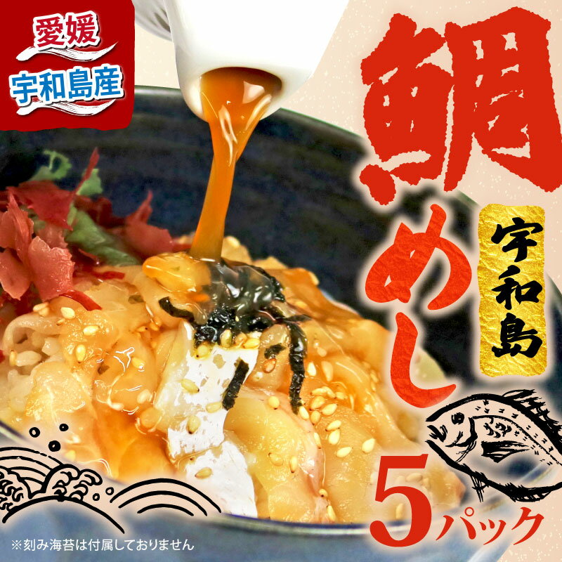 鯛めし 5食 セット 宇和島 南予ビージョイ 生鯛めし 真鯛 鯛 マダイ タイ tai 刺身 お刺身 刺し身 漬け丼 漬け 海鮮丼 水産 加工品 海鮮 鯛飯 海鮮 人気 海の幸 魚介 冷凍 小分け パック お手軽 便利 国産 愛媛 宇和島 D010-150011