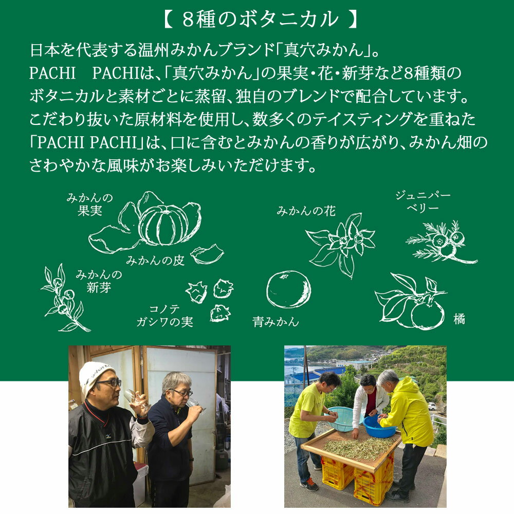 【ふるさと納税】クラフトジン 愛媛県初のみかんジン誕生！　PACHIPACHI GIN 200ml×2本　パチパチジン 【近藤酒造】 サムネイル3