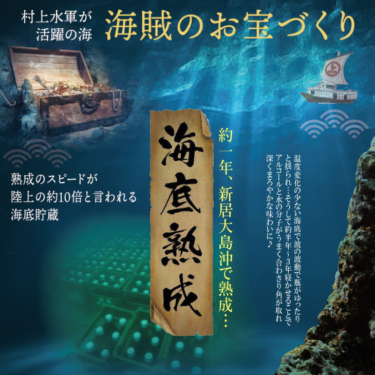 【ふるさと納税】【数量限定】海底熟成酒 金賞受賞の純米酒「華姫桜」飲み比べ2本セット（海底熟成酒720ml・通常品720ml）〜瀬戸内海賊のお宝創造プロジェクト〜 サムネイル3