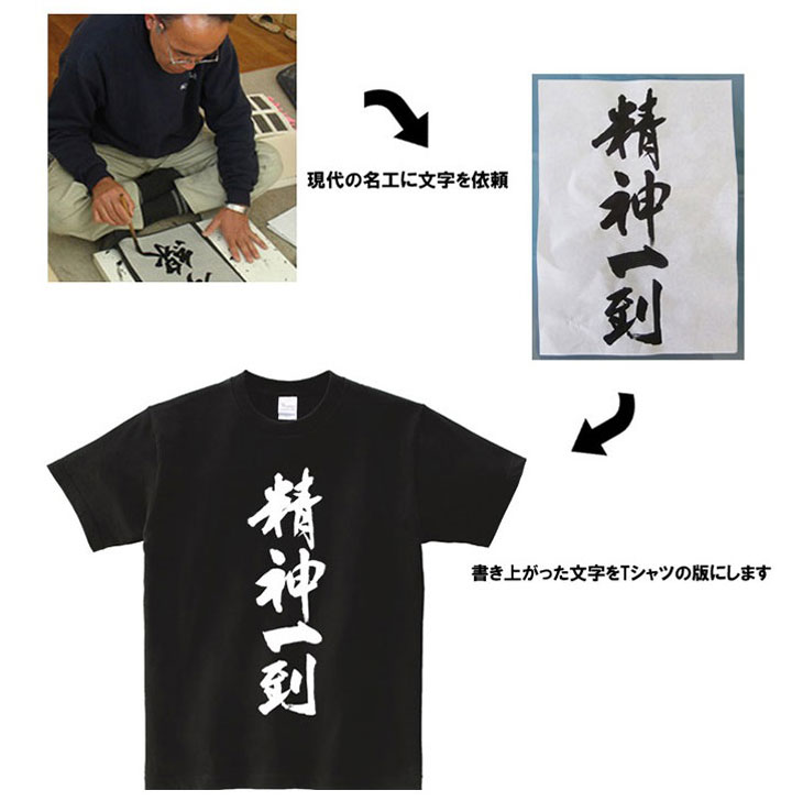 【ふるさと納税】現代の名工が書く「好きな言葉」筆文字Tシャツ ご希望の「好きな言葉」をTシャツに！ オリジナル プレゼントにも！ 【株式会社せとうち】 サムネイル3