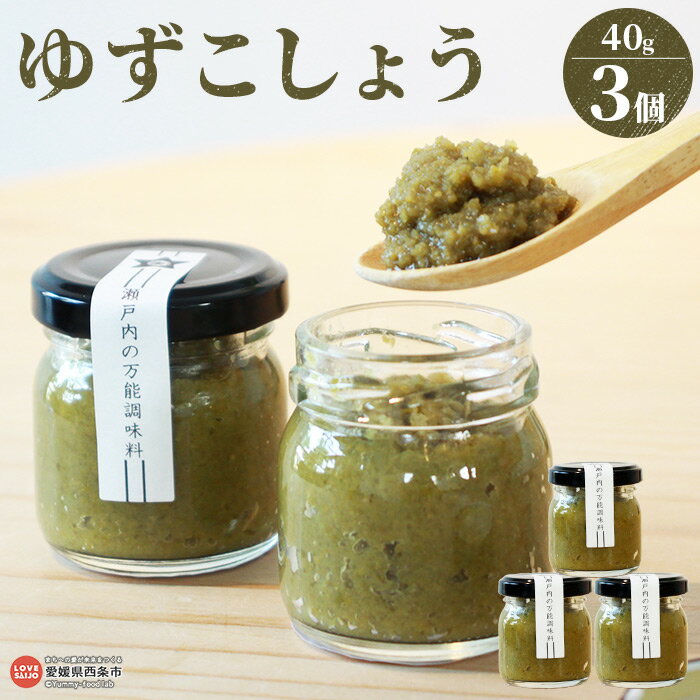 ＜柚子胡椒 40g×3個＞※翌月末迄に順次出荷します。 ゆずこしょう ゆず胡椒 ユズ 国産 うま味調味料無添加　保存料無添加・香料無添加 調味料 お料理 薬味 小分け ギフト おすそ分け セット ミツボシ 三星食品 愛媛県 西条市 【常温】