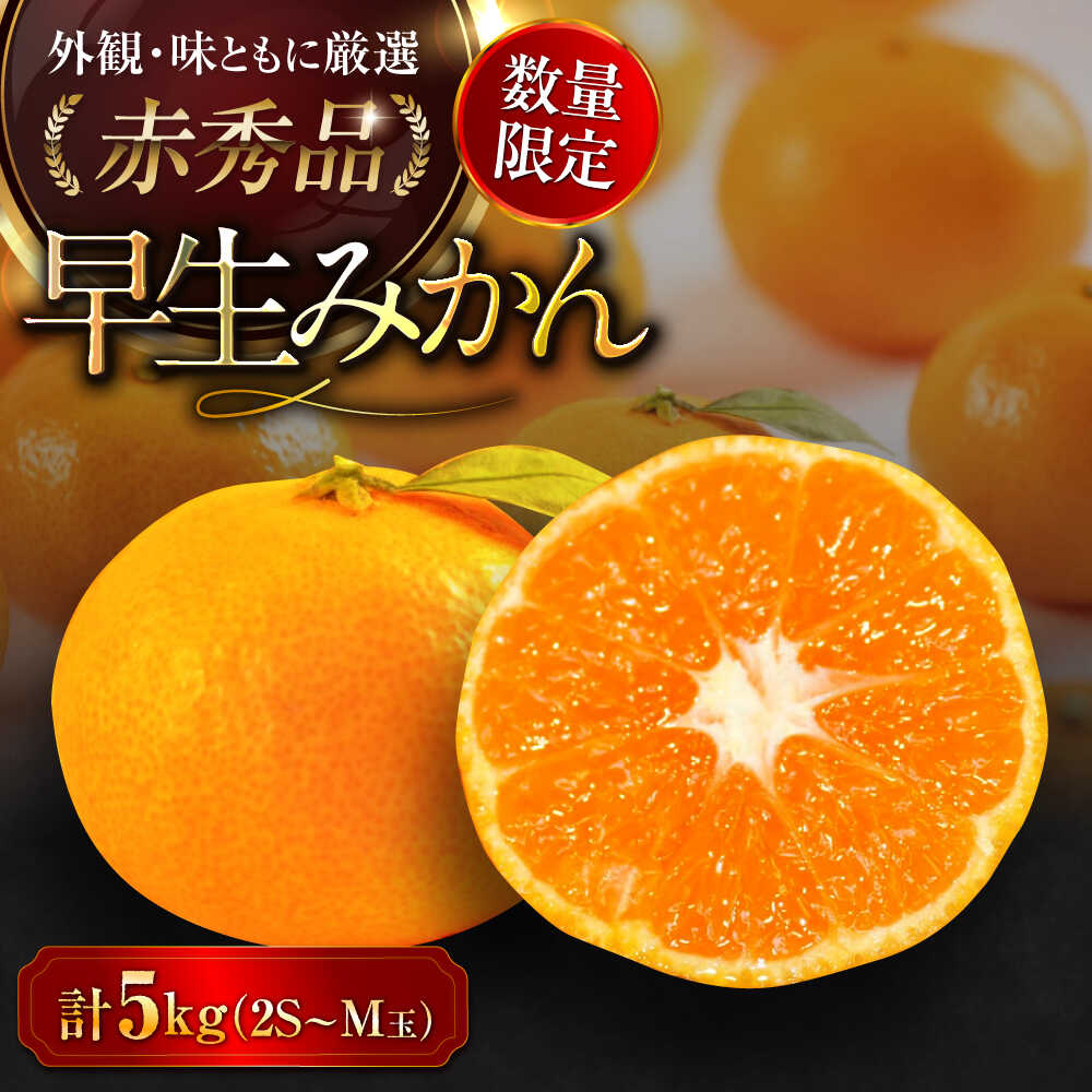 【先行予約】【11月中旬から順次発送】【数量限定】 早生 みかん 5kg（ 赤秀 ） 大洲市/愛媛たいき農業協同組合[AGAO005] 先行予約 みかん ミカン 蜜柑 果物 くだもの フルーツ 愛媛県産 大洲市産 産地直送 おすすめ 人気 お取り寄せ 送料無料 贈答 ギフト