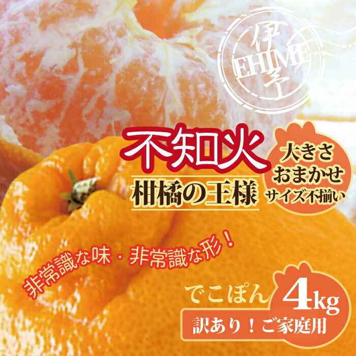 【ふるさと納税】不知火 訳あり しらぬい 約4kg ご家庭用 みかん 愛媛 人気 サイズミックス 柑橘 伊予市｜B236 サムネイル2