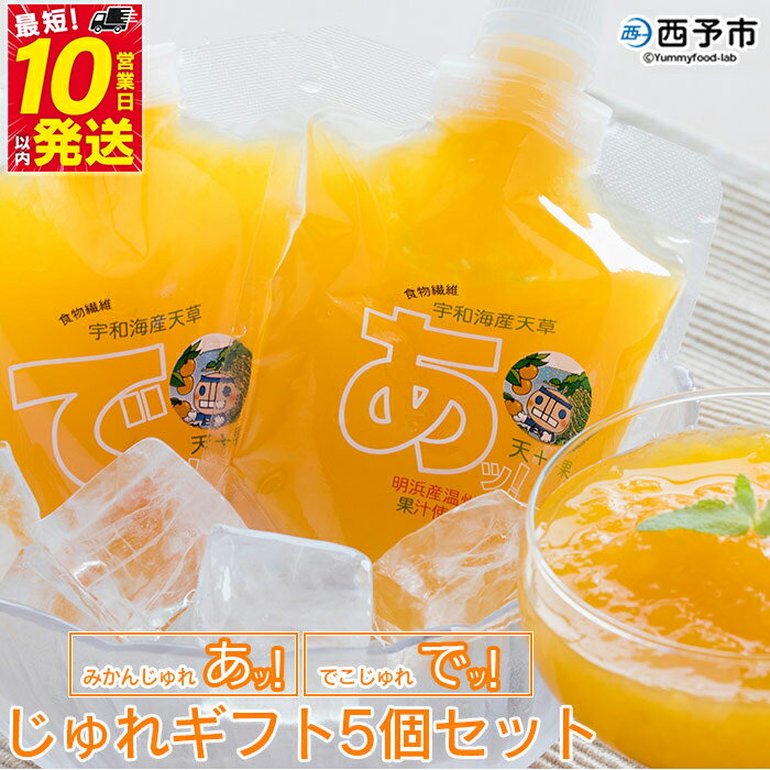 ＜じゅれギフト 5個セット＞ 飲むゼリー 果物 みかん 伊予柑 温州 柑橘 ジュレ デザート おやつ スイーツ あけはまシーサイドサンパーク 飲んで応援 贈答用 愛媛県西予市【常温】『最短10営業日以内に順次発送予定』