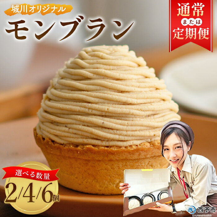 栗 スイーツ ＜城川オリジナル モンブラン 2個／4個／6個＞ 選べる 定期便 回数 マロン 和栗 ペースト クリーム 渋皮煮 ケーキ 生クリーム チーズ タルト メニークエスト 愛媛県 西予市【冷凍】『通常：3か月以内に順次出荷予定』ふるさと納税モンブラン