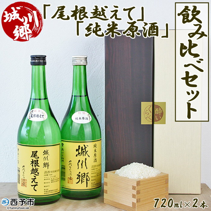日本酒 ＜城川郷「尾根越えて」「純米原酒」飲み比べ セット 720ml×2本＞ お酒 さけ 特別純米酒 おねこえて ギフト 贈り物 贈答用 お祝い 御祝い 内祝い 家飲み 宅飲み 乾杯 特産品 中城本家酒造 愛媛県 西予市 【常温】『1か月以内に順次出荷予定』