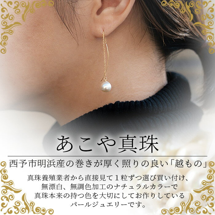 【ふるさと納税】＜明浜産あこや真珠8.5mm K10YGアメリカンカーブピアス＞ アコヤ真珠 パール ジュエリー アクセサリー プレゼント ギフト 贈答 記念日 品質保証書付き ナチュラルカラー PRAY akoyapearl 愛媛県 西予市 【常温】『1か月以内に順次出荷予定』 サムネイル2