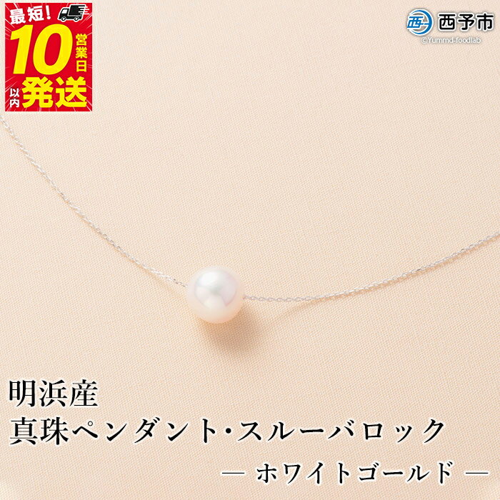 保証書付き＜真珠ペンダント・スルーバロック（ホワイトゴールド）＞8.0～9.0mm 純国産 高品質 アコヤ パール あこや ネックレス アクセサリー レディース 女性 誕生日 記念日 成人祝い 明浜産 佐藤真珠 愛媛県 西予市【常温】『最短10営業日以内に発送』
