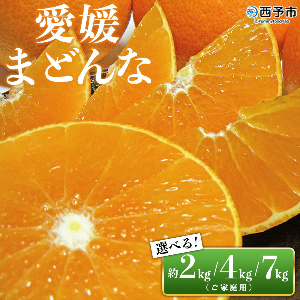 先行予約 紅まどんなと同品種！＜愛媛県西予市産 愛媛まどんな 家庭用 約2kg／4kg／7kg＞ 訳あり 柑橘 果物 フルーツ オレンジ 愛媛果試第28号 期間限定 選べる マドンナ 食べて応援 宇都宮物産【常温】『2025年12月上旬～2026年1月中旬迄に順次出荷予定』