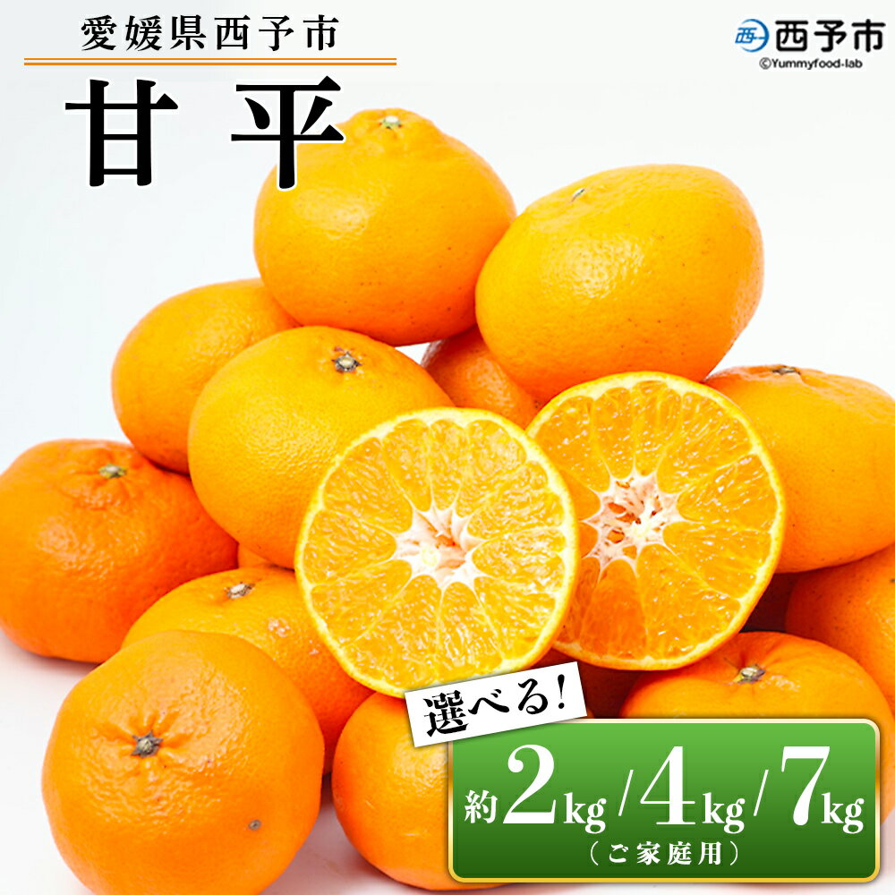 訳あり＜愛媛県西予市産 甘平 ご家庭用 約2kg／4kg／7kg＞ 果物 フルーツ 柑橘類 みかん 蜜柑 ミカン オレンジ かんぺい カンペイ 期間限定 季節限定 甘い 食べて応援 特産品 宇都宮物産 愛媛県 西予市【常温】『2026年2月上旬～3月中旬迄に順次出荷予定』