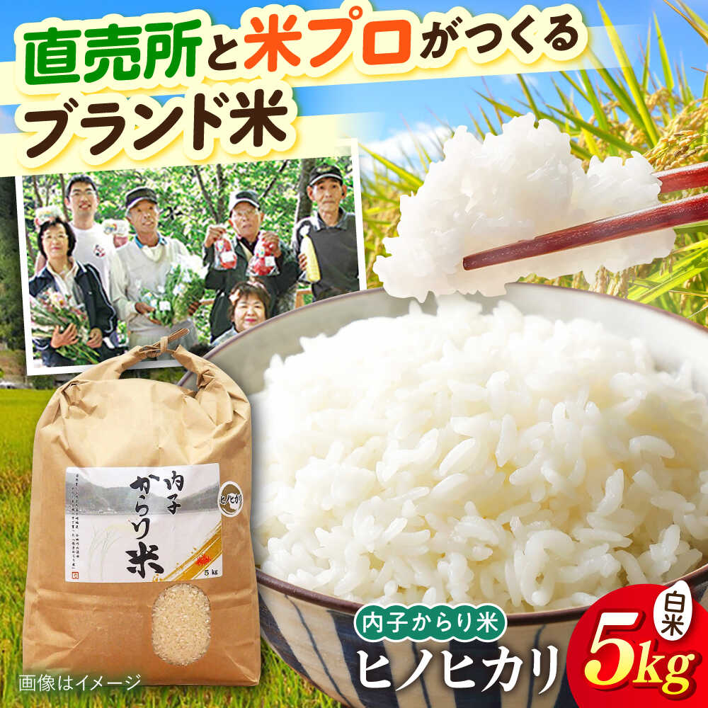内子からり米 令和7年産ヒノヒカリ 5kg（精米5kg×1袋）／ お米 こめ 白米 精米 食品 令和7年度 ヒノヒカリ 送料無料【株式会社内子フレッシュパークからり】[BKAD092]