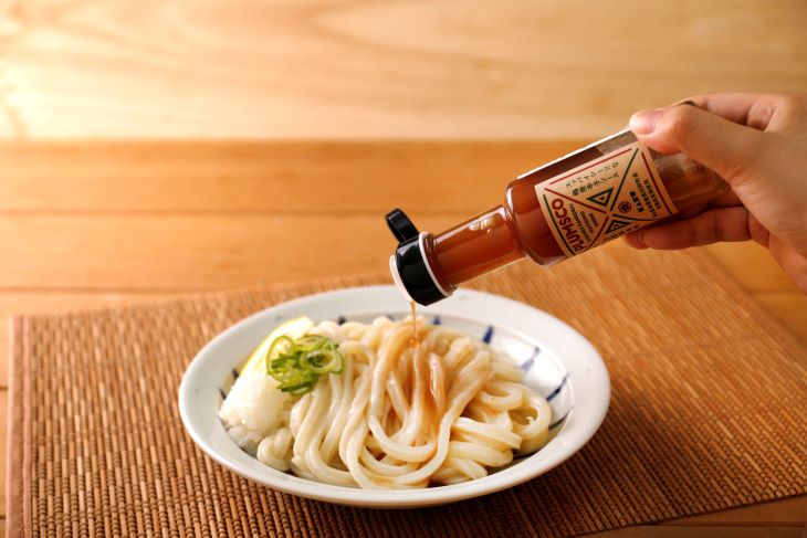 【ふるさと納税】【松野町産 南高梅果肉入り】梅と唐辛子の調味料「プラムスコ」（100ml）×5本◇ サムネイル2