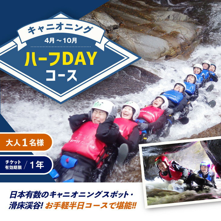 【ふるさと納税】キャニオニング　ハーフDAYコース（4月～10月）大人1名様 チケット有効期限1年 ◇ | アクティビティ 遊び 体験 フォレストキャニオン