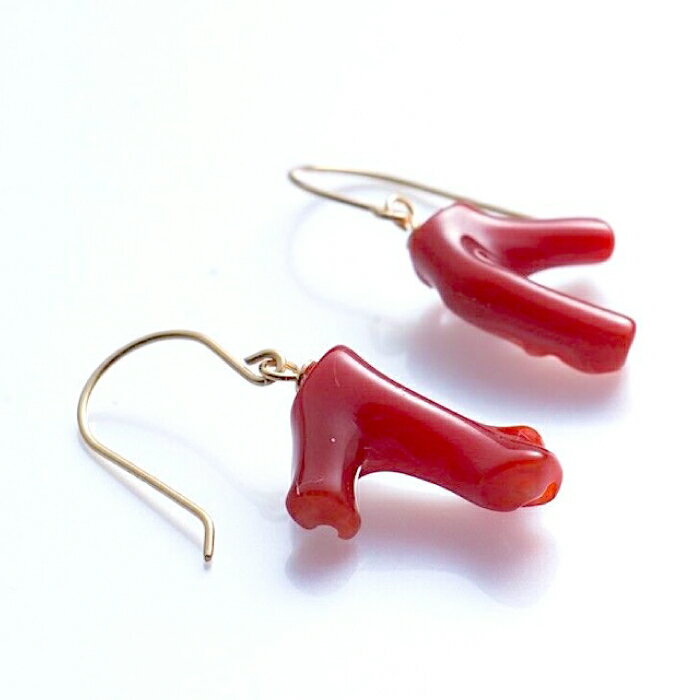 血赤珊瑚枝のアメリカンピアス 【株式会社ケンセン35】[ATAR024]