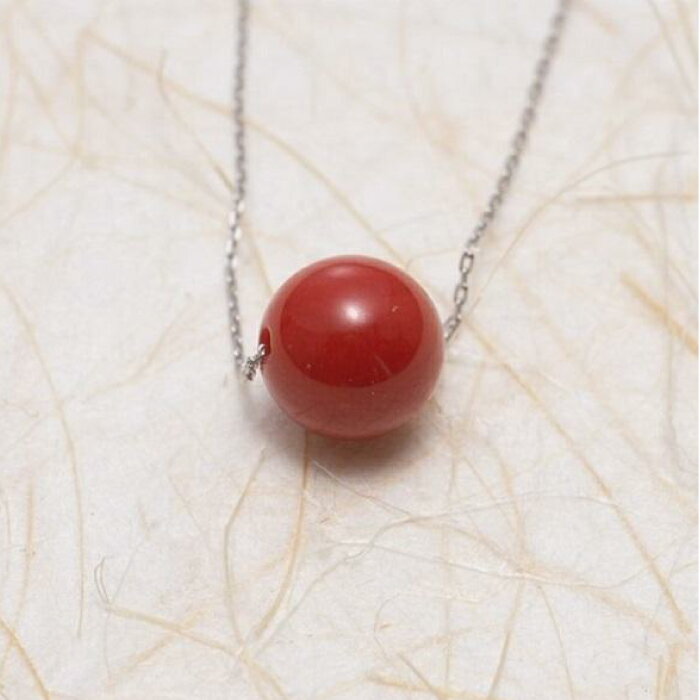 【ふるさと納税】Sランクの赤珊瑚丸玉 ペンダント K18チェーン 【株式会社ケンセン35】[ATAR043] サムネイル2