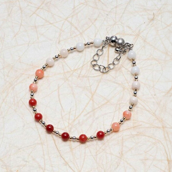 【ふるさと納税】赤白ピンクのグラデーション ネックレス ブレスセット 【株式会社ケンセン35】[ATAR044] サムネイル2