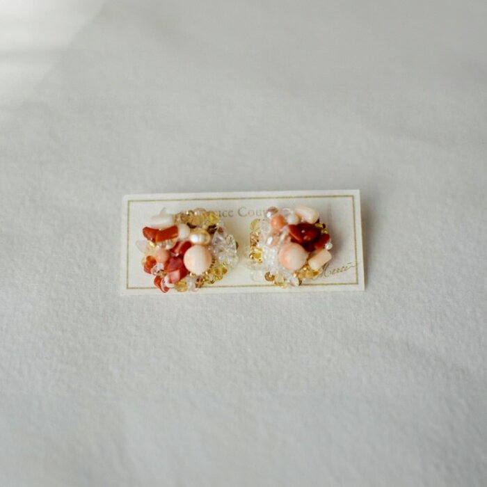 【ふるさと納税】【宝石珊瑚】 (選べる) 赤、白、ピンク珊瑚の刺繍ピアス イヤリング 【株式会社ケンセン35】[ATAR050-02] サムネイル3