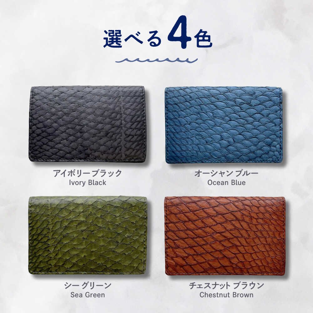 【ふるさと納税】【選べるカラー】Ocean Leather 名刺入れ〈マダイ〉Lサイズ【興洋フリーズ株式会社】[ATBX066-01] サムネイル2