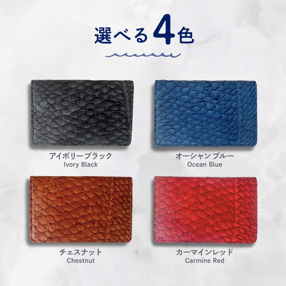 【ふるさと納税】【選べるカラー】Ocean Leather 名刺入れ〈マダイ〉Mサイズ【興洋フリーズ株式会社】[ATBX083-01] サムネイル2