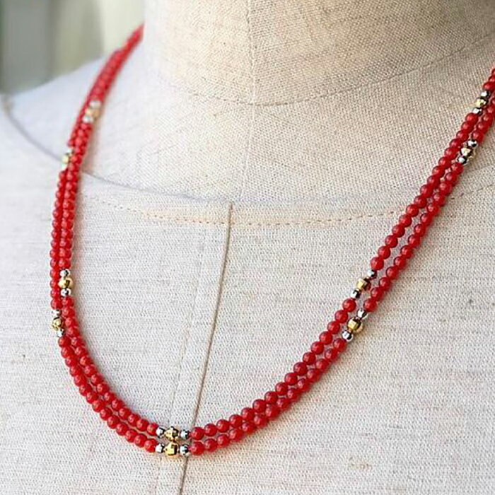 珊瑚オリジナルネックレスコンビ 【有限会社米沢サンゴ店】[ATCX017]