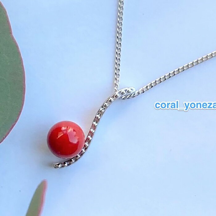 【ふるさと納税】珊瑚ペンダント流 (る シルバー) 【有限会社米沢サンゴ店】[ATCX020] サムネイル2