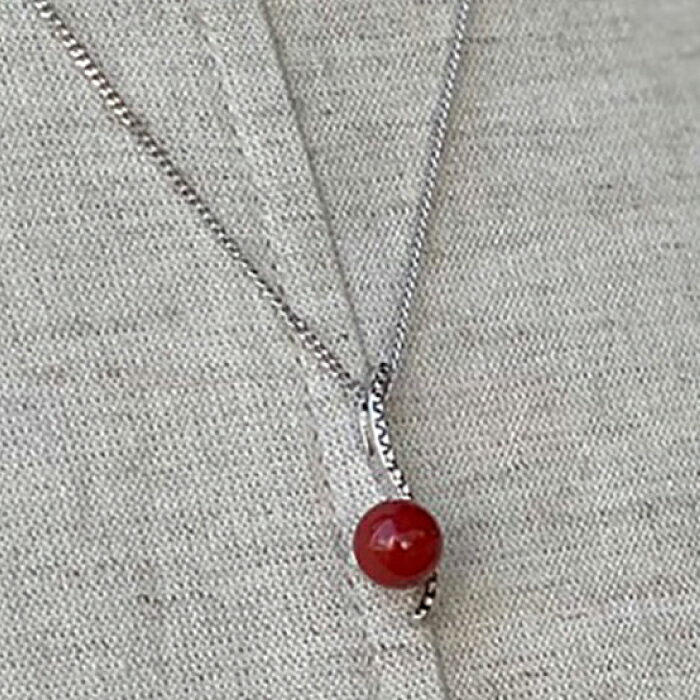 珊瑚ペンダント流 (る シルバー) 【有限会社米沢サンゴ店】[ATCX020]