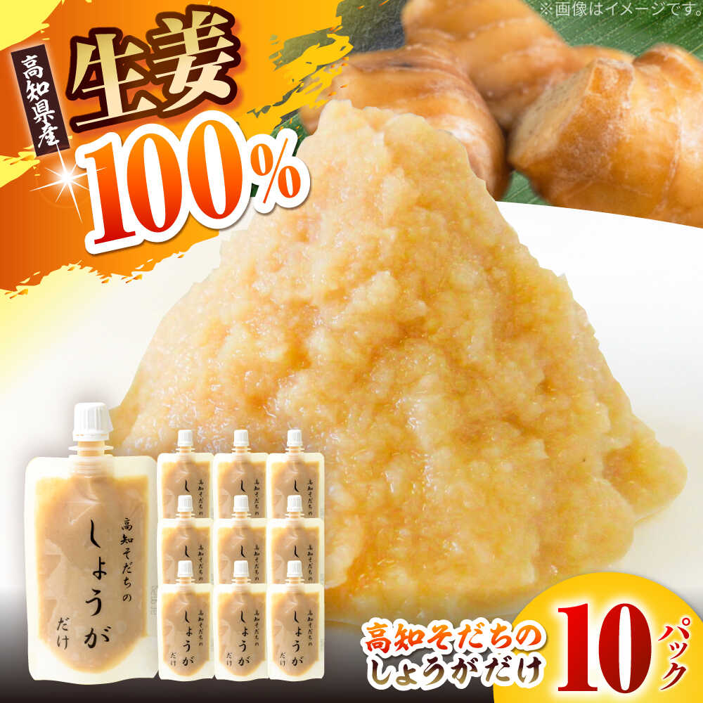 高知そだちのしょうがだけ 約50g×10パック 【Japan Ginger 株式会社】 しょうが ショウガ 生姜 国産 高知 調味料 無添加 食品添加物不使用 パウチ[ATFD004]