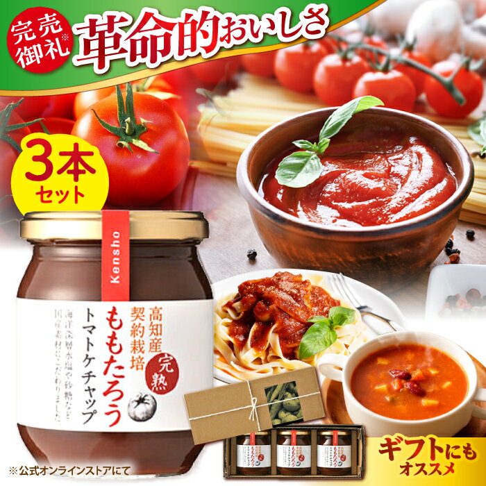ももたろうトマトケチャップ3本セット 【ケンシヨー食品株式会社】[ATGG001]