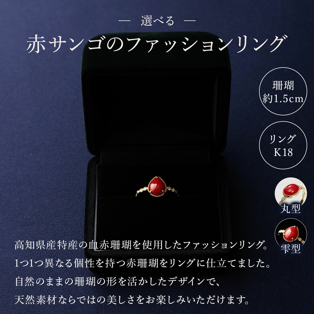 【ふるさと納税】 ［選べる］赤サンゴのファッションリング 珊瑚 さんご レディース 女性用 ファッション アクセサリー かわいい おしゃれ お守り 送料無料 kn044 サムネイル2