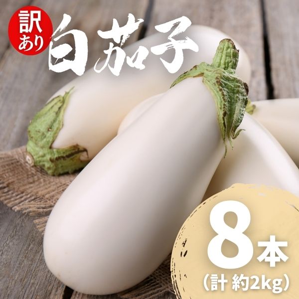 【訳あり】 農家直送 白茄子 土佐の美味茄子の新鮮ナス 8本 2kg 野菜 なす ナス 常温 小袋 国産 夏野菜 茄子 小分け 旬 高知