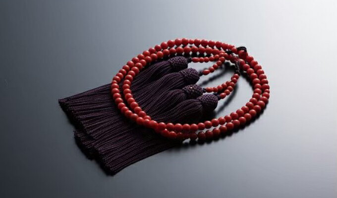 【ふるさと納税】 赤珊瑚本連数珠 赤サンゴ約5.5mm玉使用 ケース付き 念珠 葬儀 法事 法要 葬式 じゅず 男性用 女性用 送料無料 kn008 サムネイル2