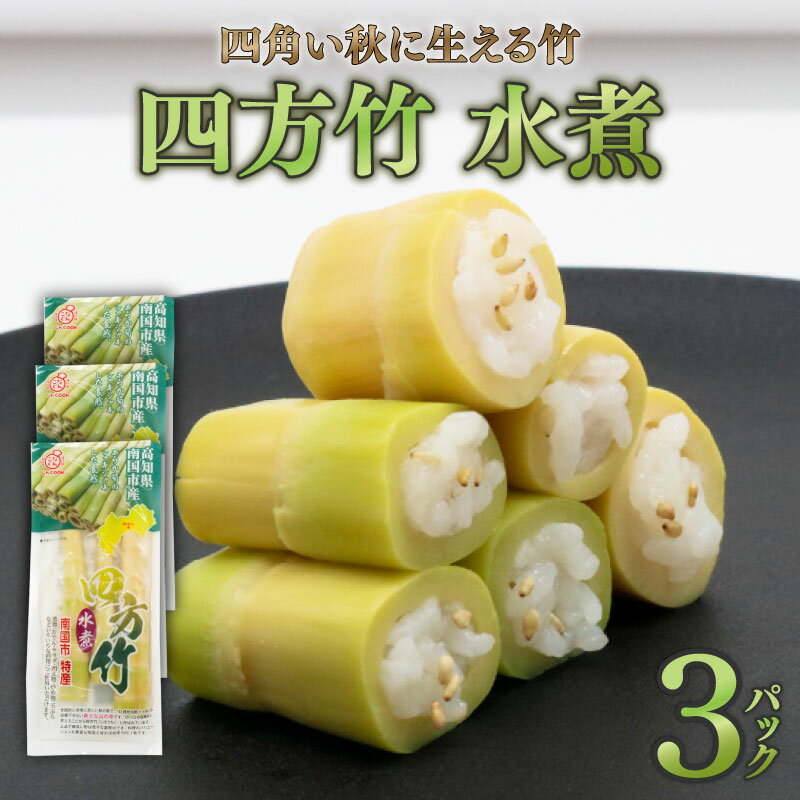 筍 タケノコ 竹の子 野菜 四方竹 水煮 100g×3パック シャキシャキ 食感 珍味 季節 特産 珍しい 柔らか 煮物 おでん サラダ 和え物 天ぷら キンピラ お寿司 高知県 南国市
