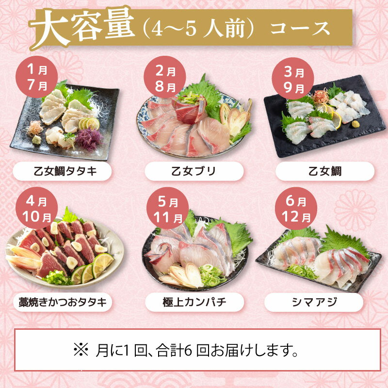 【ふるさと納税】 定期便 旬の お刺身 年 6回 新鮮 刺身 毎月 届く 半年 鮮魚 産地直送 真鯛 カンパチ ブリ 鰤 カツオ 鰹 シマアジ 縞鯵 高知県 須崎市 魚 海鮮 さしみ 6ヶ月 半年 チルド 冷蔵 国産 お造り 柵 切るだけ 盛り合わせ （クラウドファンディング対象） サムネイル3