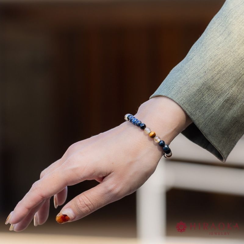 【ふるさと納税】 パワーストーン ブレスレット 6mm 玉 石 金運 勝負運 富 収入 アップ 成功運 逆転運 ルチルクォーツ レッドタイガーアイ ラピスラズリ デュモルティエライト タイガーアイ ホークアイ 高知県 須崎市 サムネイル3