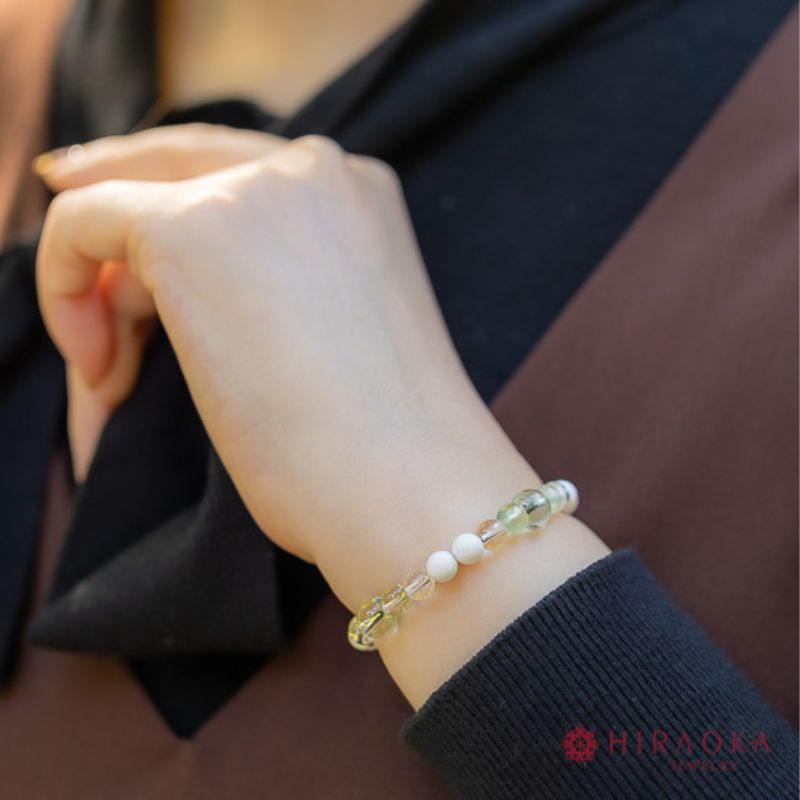 【ふるさと納税】 パワーストーン ブレスレット 6mm 玉 石 総合運 全体運 悩み解消 向上運 レモンクォーツ プラシオライト クォーツ プレナイト イエロー グリーン 高知県 須崎市 サムネイル3