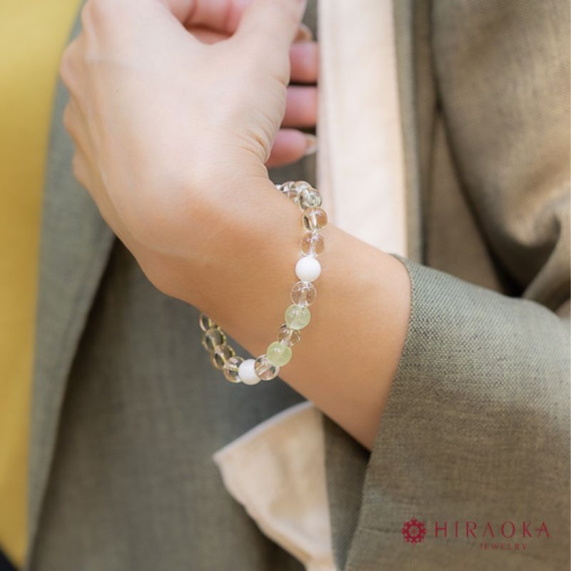 【ふるさと納税】 パワーストーン ブレスレット 8mm 玉 石 総合運 全体運 悩み解消 向上運 レモンクォーツ プラシオライト クォーツ プレナイト イエロー グリーン 高知県 須崎市 サムネイル2